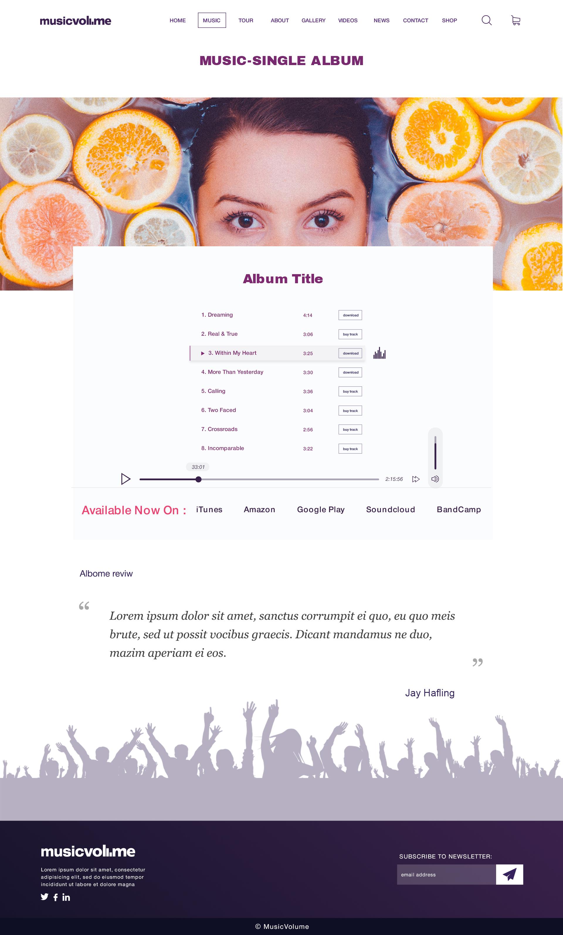 Musicvolume | PSD Theme for Bands, Musicians, Artists and the Music Industry screenshot 7