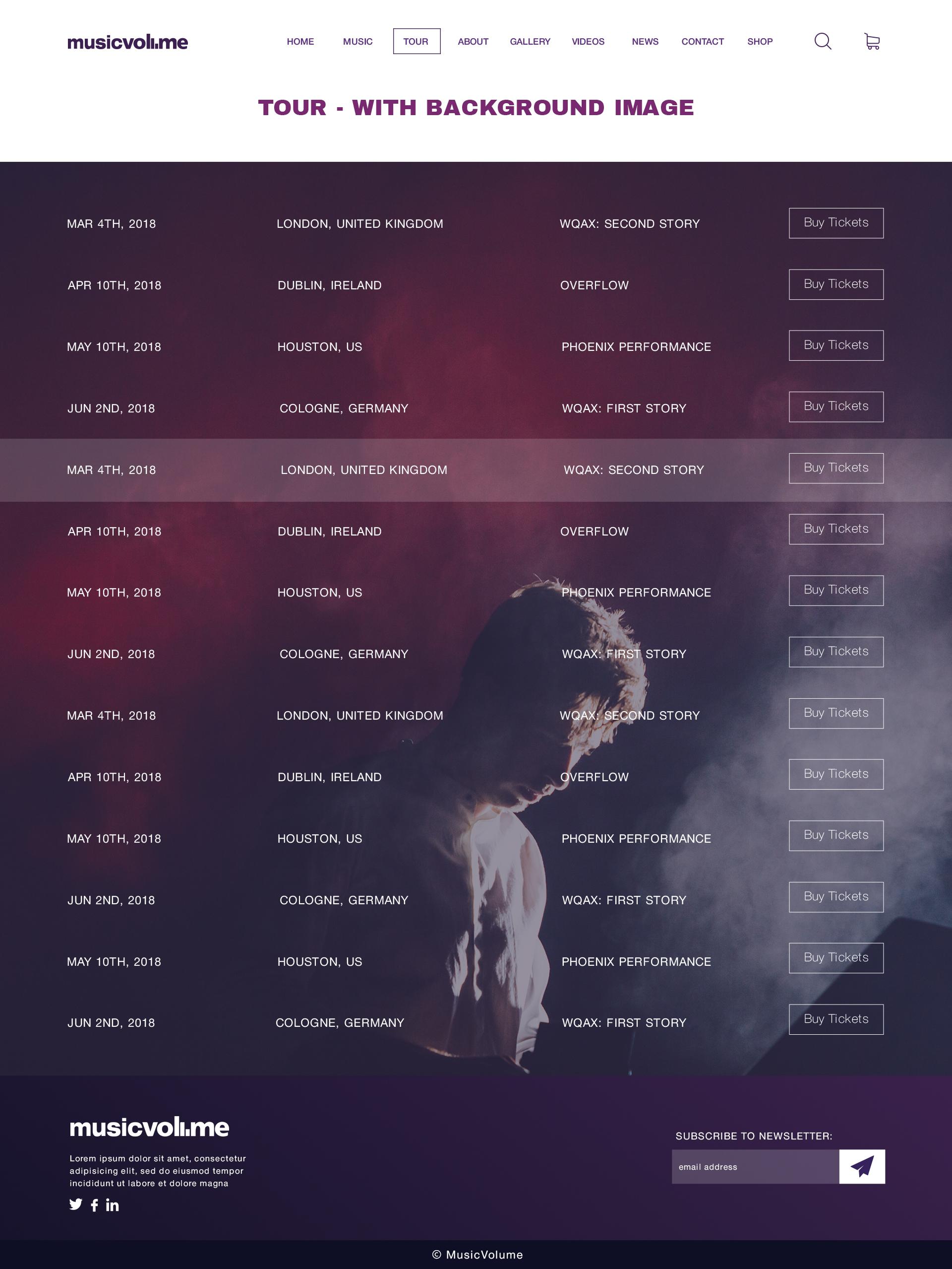Musicvolume | PSD Theme for Bands, Musicians, Artists and the Music Industry screenshot 9
