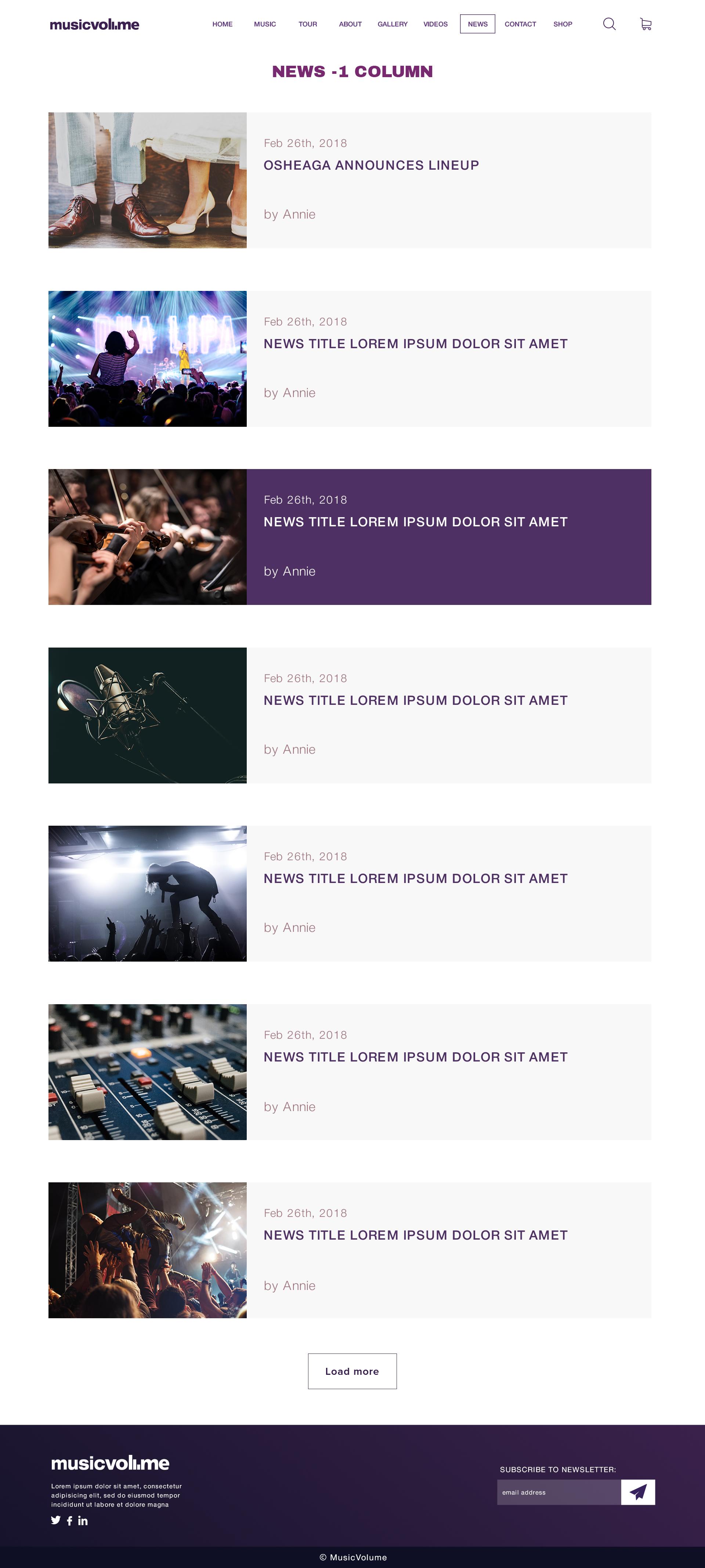 Musicvolume | PSD Theme for Bands, Musicians, Artists and the Music Industry screenshot 14