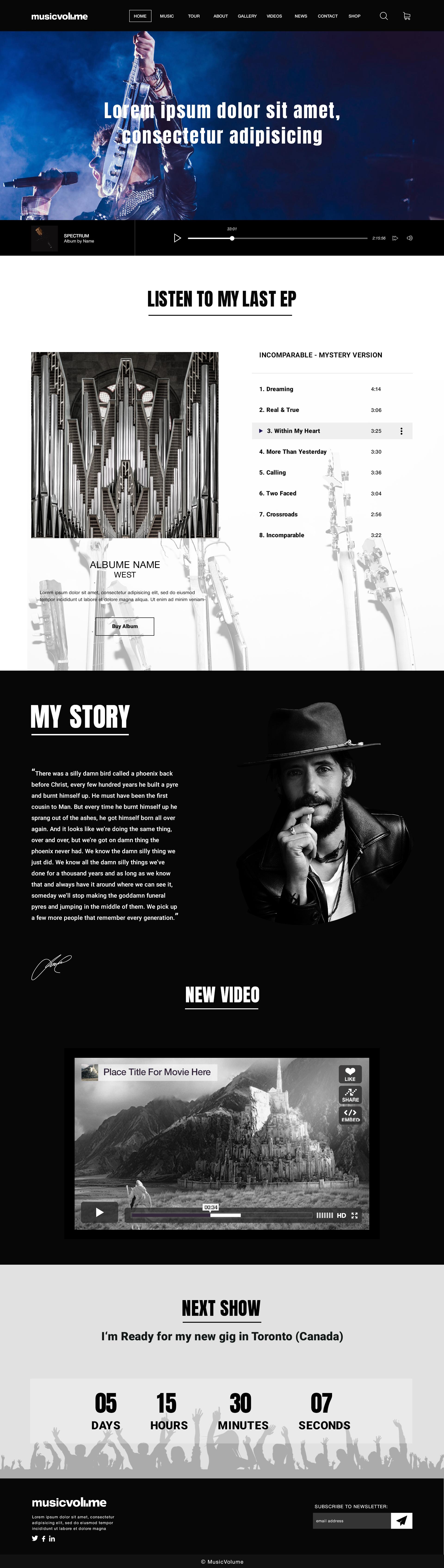 Musicvolume | PSD Theme for Bands, Musicians, Artists and the Music Industry screenshot 27