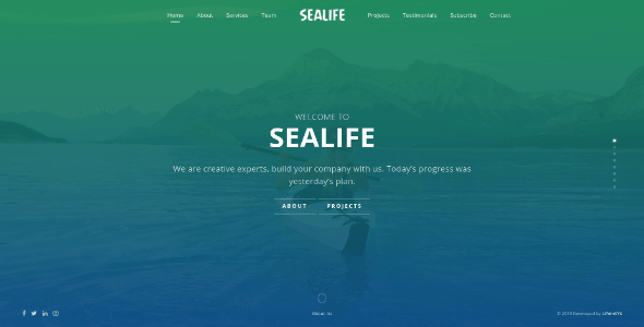 Sealife - Fullscreen Scrolling Portfolio Template