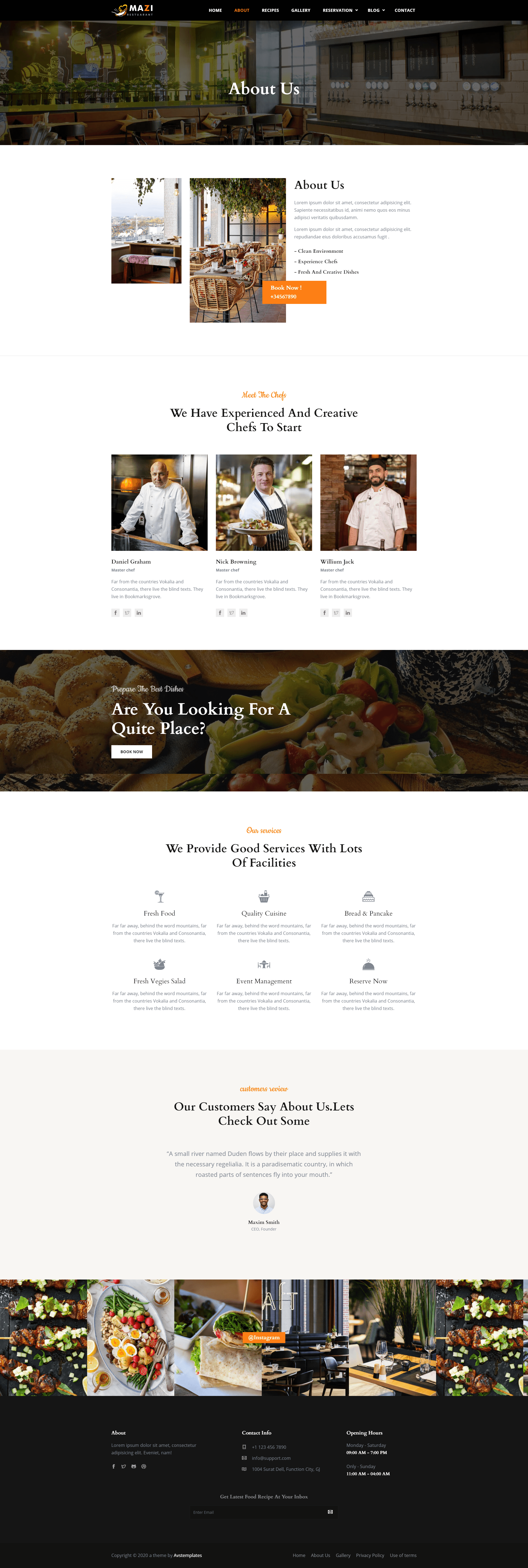 Mazi - Fast Food & Restaurant HTML Template screenshot 2