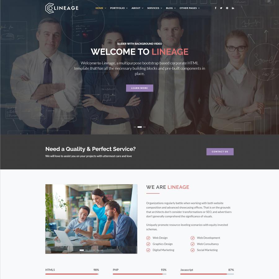 Lineage - Responsive Multipurpose HTML Template screenshot 2
