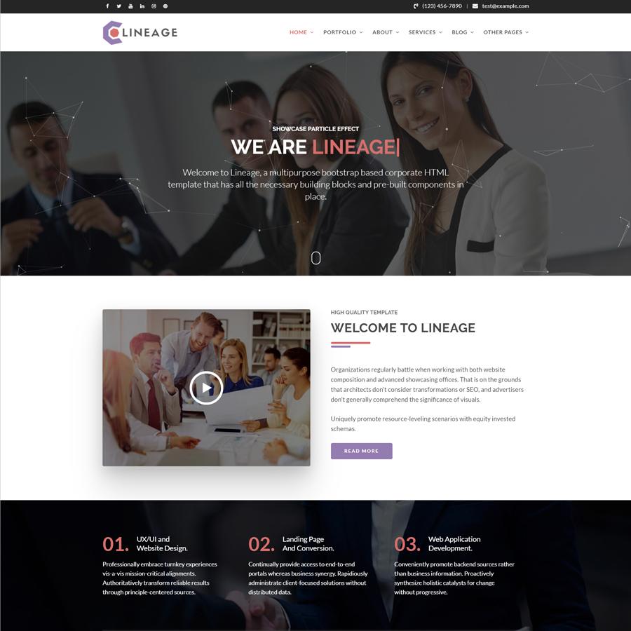 Lineage - Responsive Multipurpose HTML Template screenshot 3