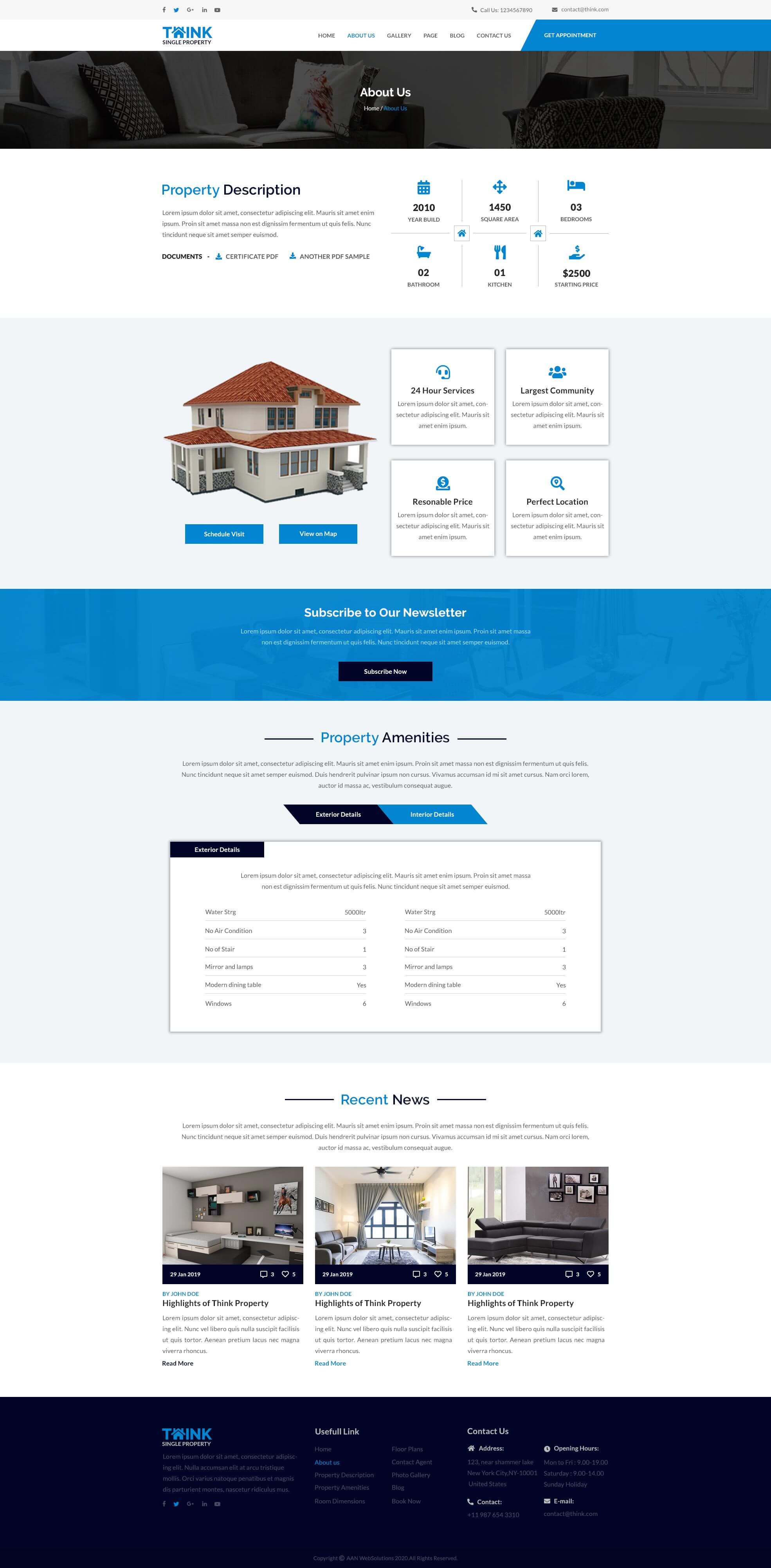Think - Single Property PSD Template screenshot 5