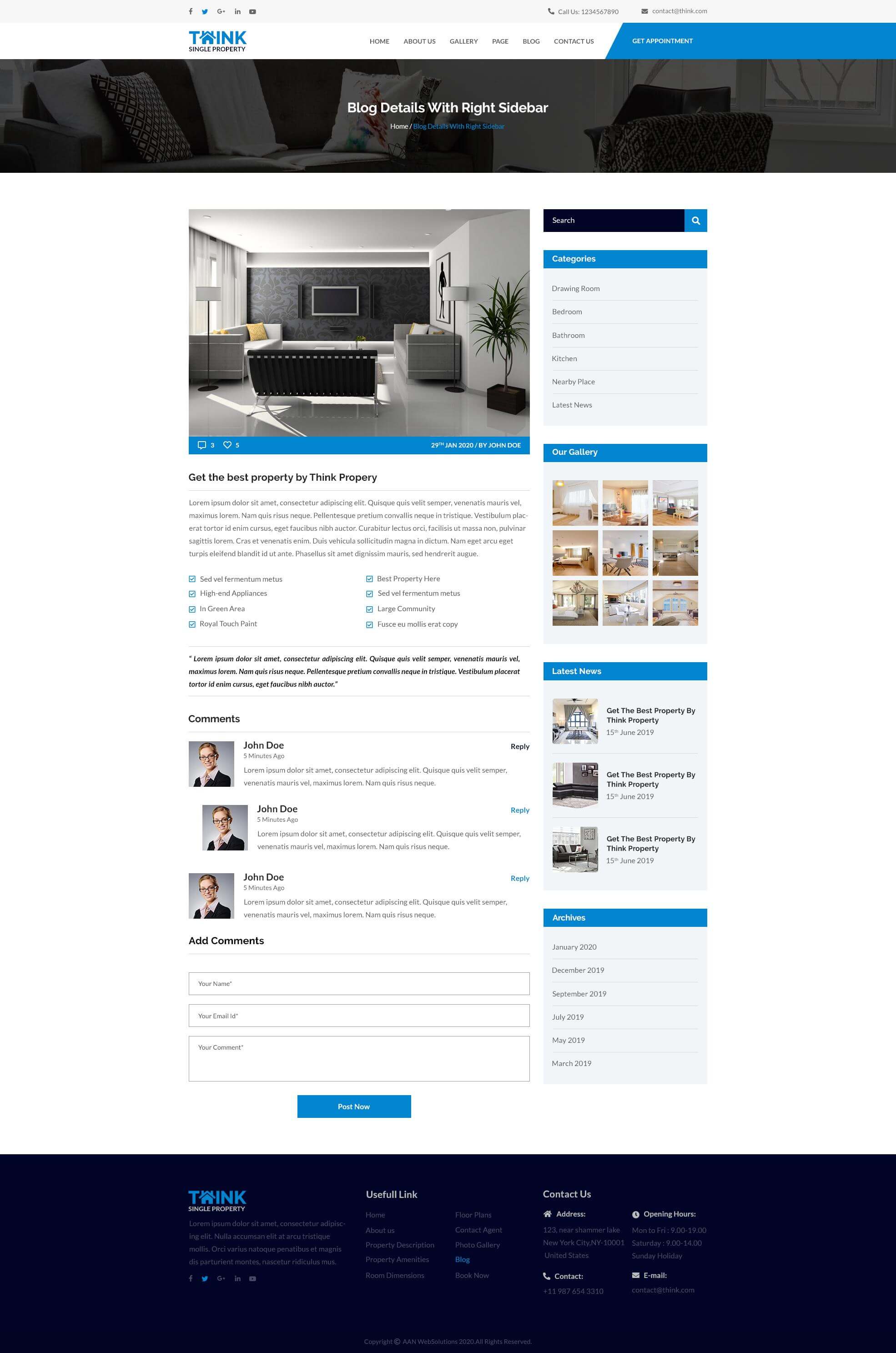 Think - Single Property PSD Template screenshot 13