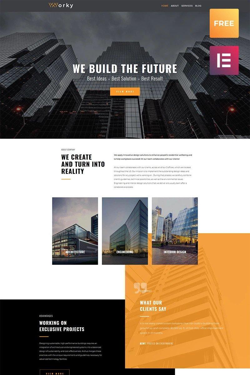 Worky lite - Architectural Modern Elementor WordPress Theme screenshot 5