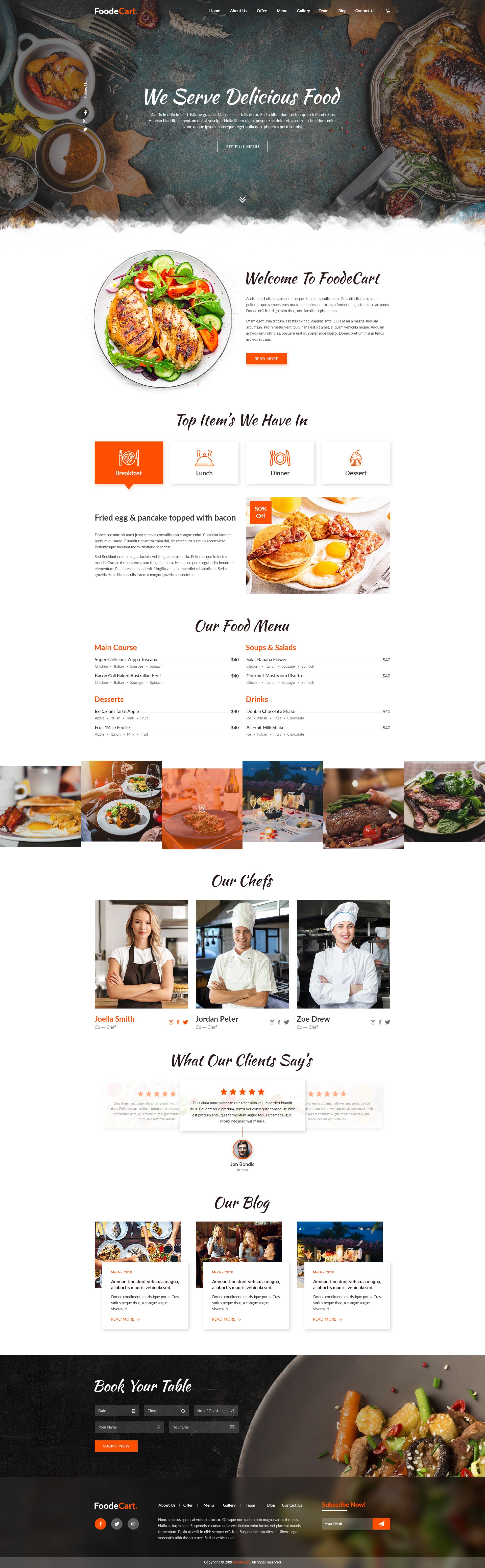 Foodecart - Restaurants & Food PSD Templates screenshot 1
