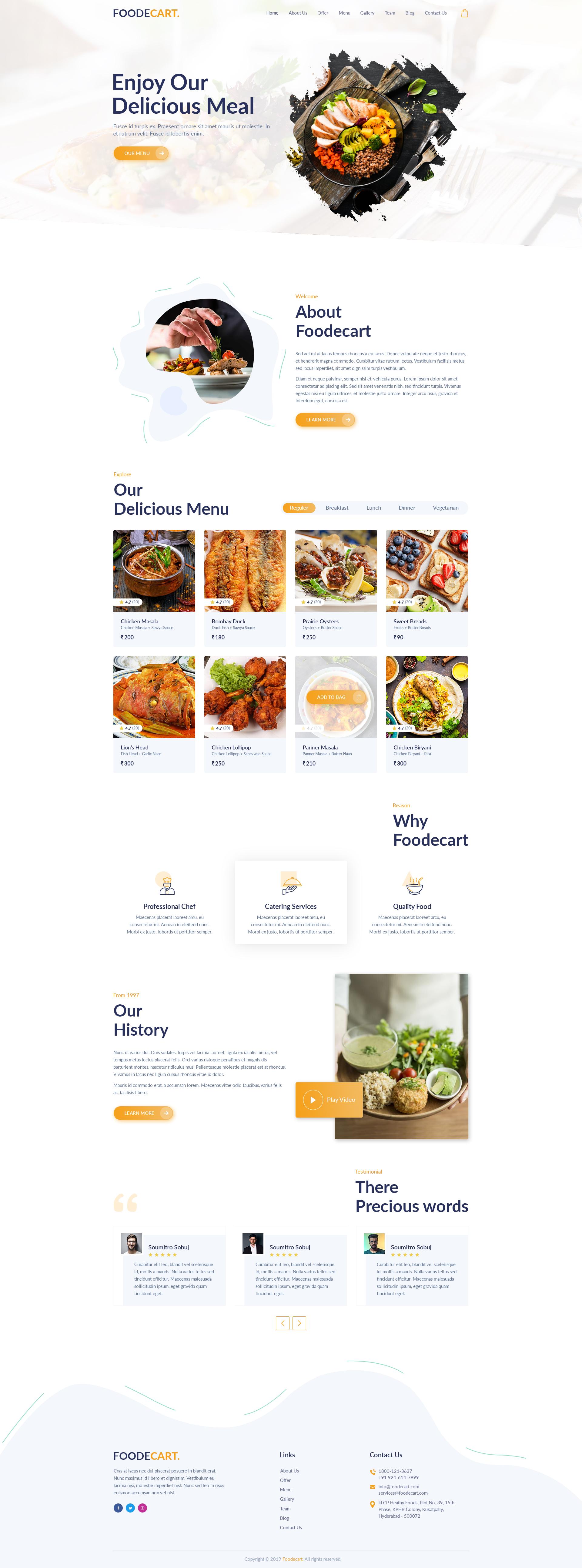 Foodecart - Restaurants & Food PSD Templates screenshot 3