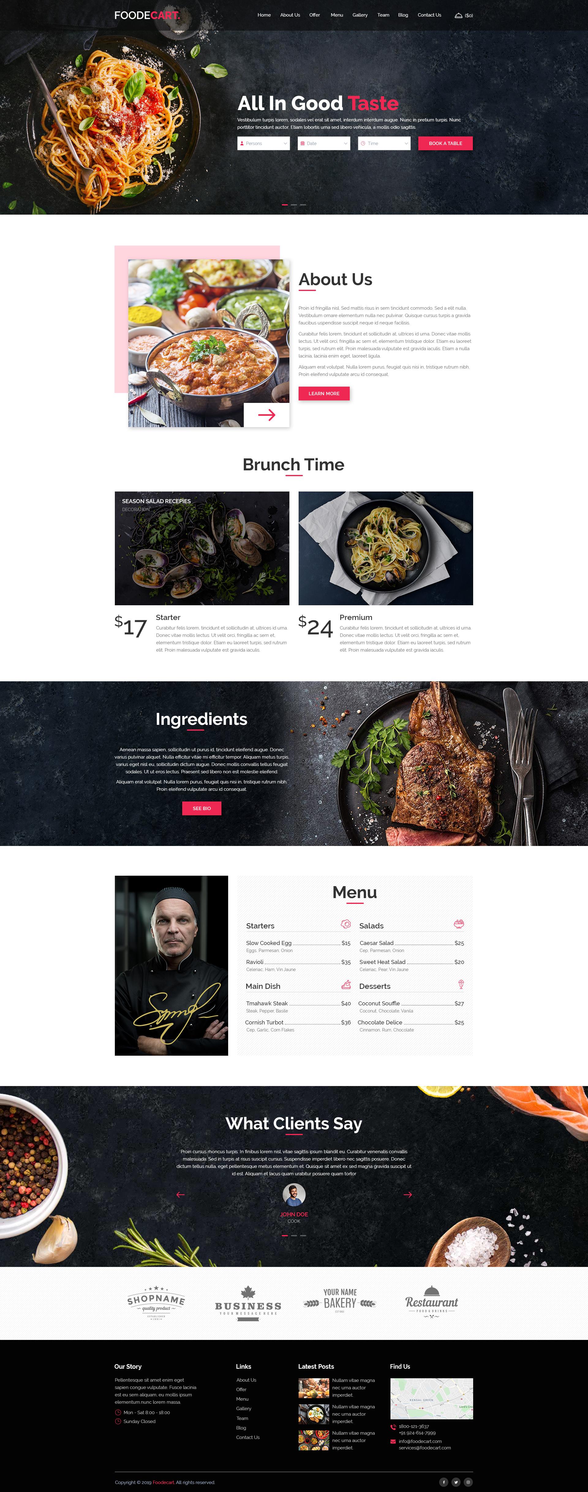 Foodecart - Restaurants & Food PSD Templates screenshot 4