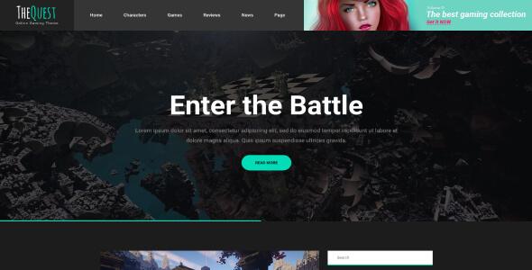 The Quest - Game Blog HTML Template The Quest - Game Blog HTML Template - Entertainment