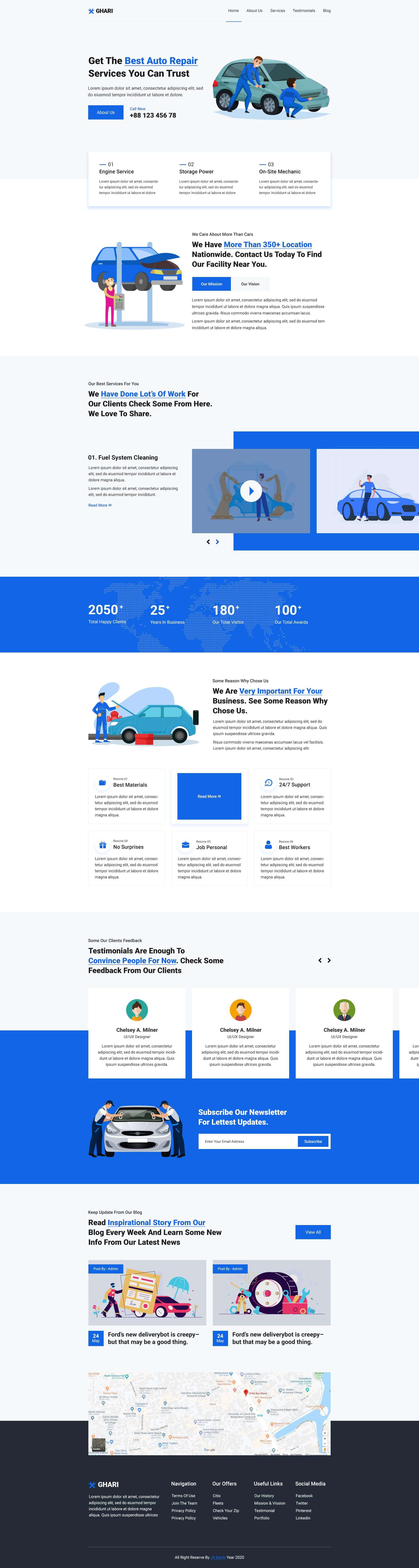 Ghari – Auto Service And Car Repair PSD Template screenshot 1