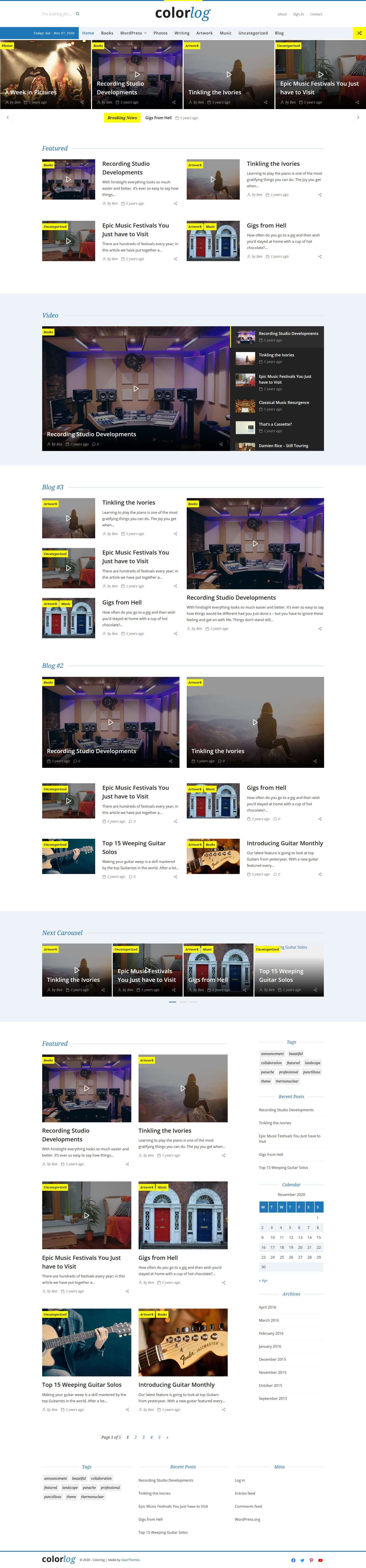 Colorlog - Blogging WordPress Theme screenshot 1