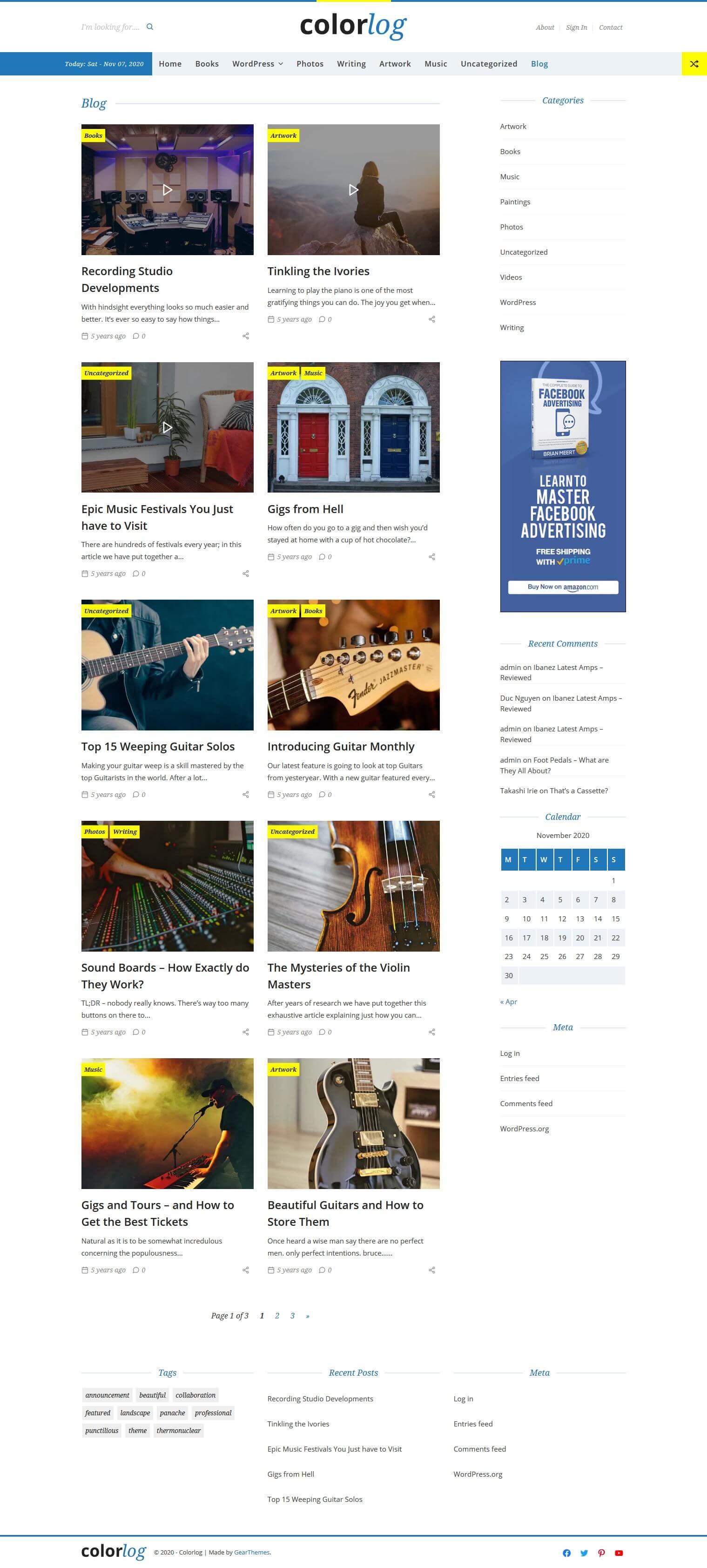 Colorlog - Blogging WordPress Theme screenshot 2
