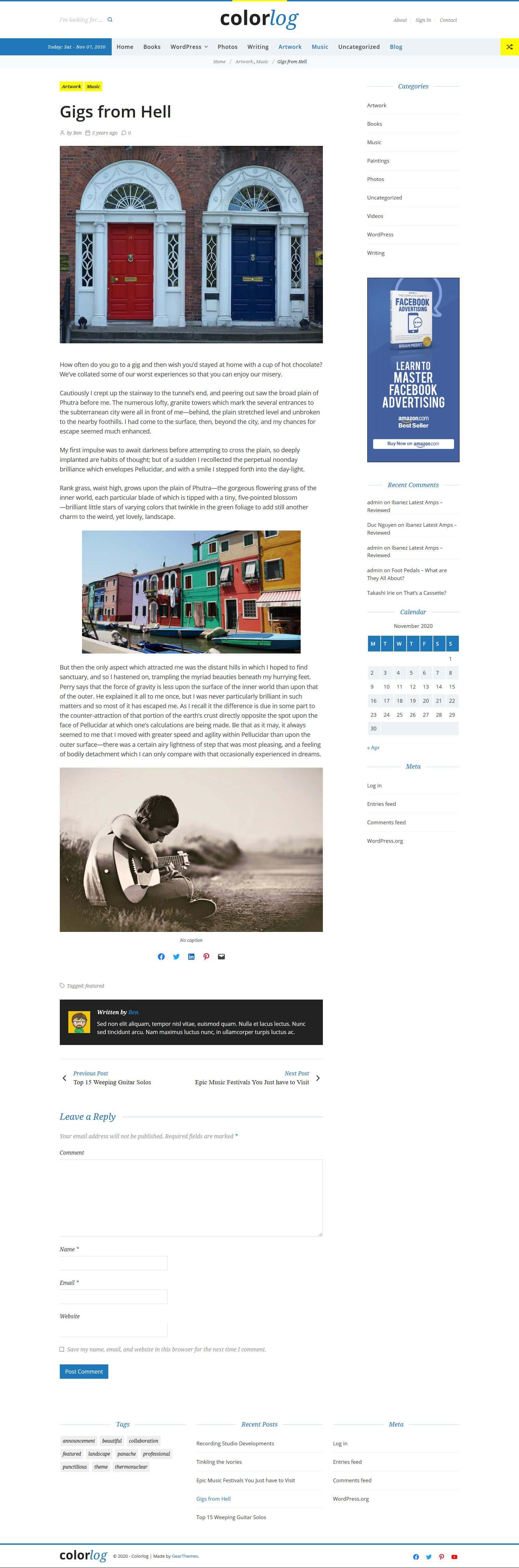 Colorlog - Blogging WordPress Theme screenshot 3