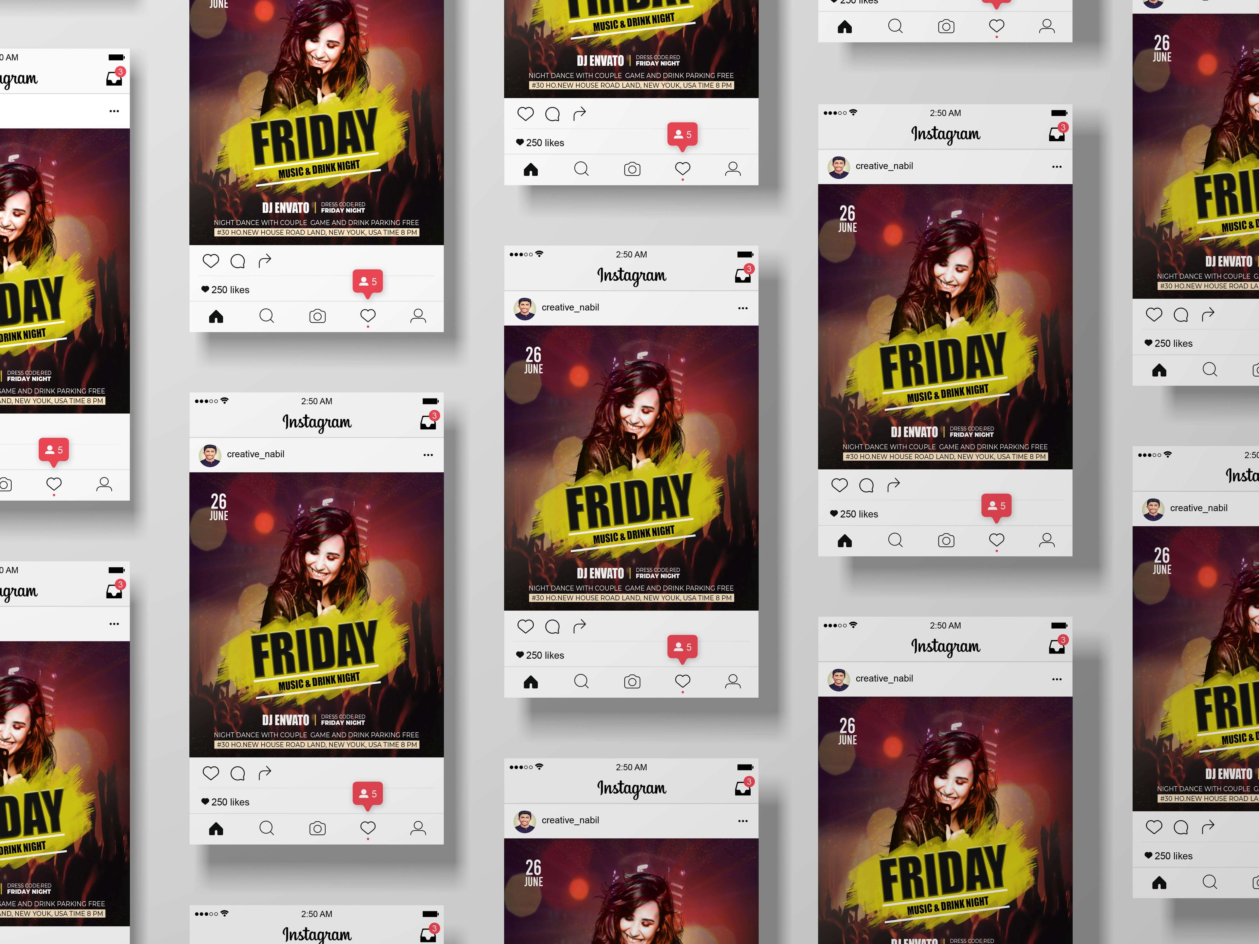 Night Party Social Media Template screenshot 1