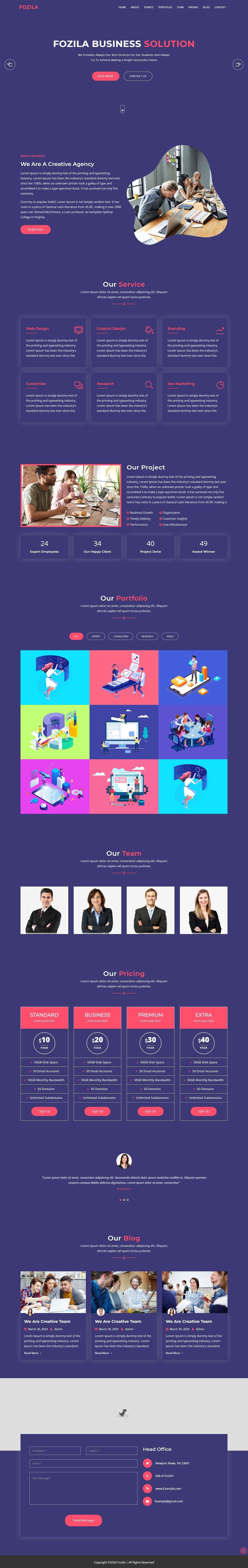 Fozila Consulting Business Template screenshot 1