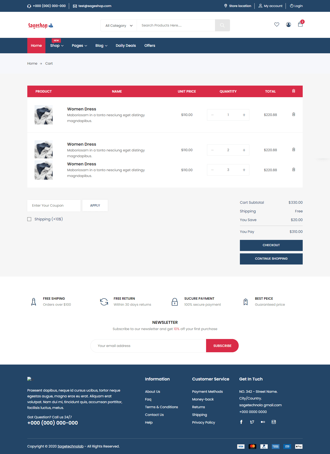 Sageshop HTML5 Template screenshot 4