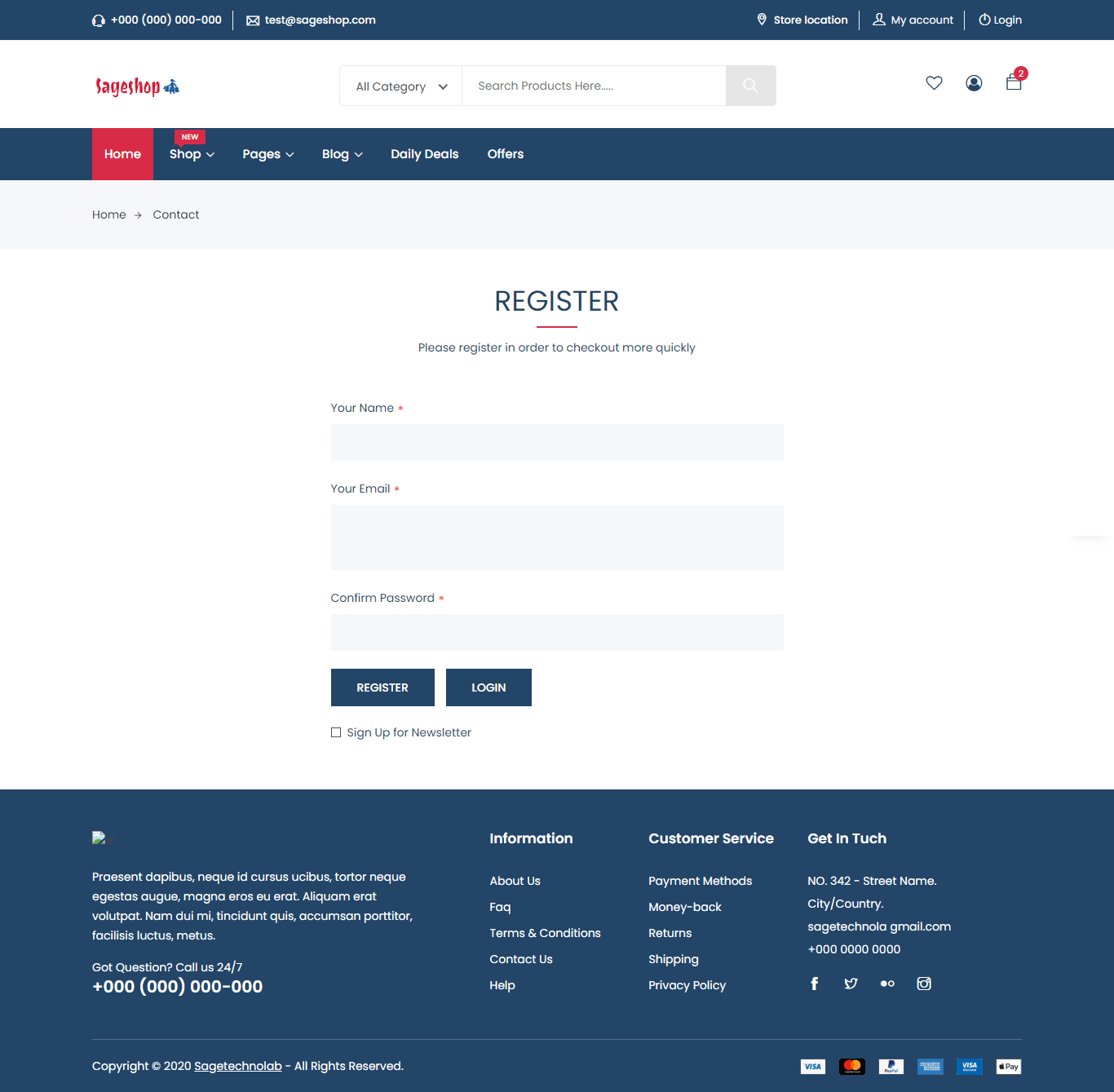 Sageshop HTML5 Template screenshot 12