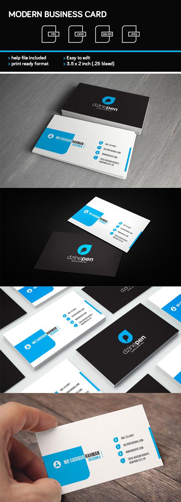Modern business card screenshot 1