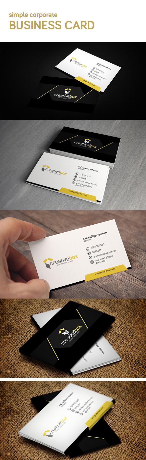 Black Corporate Business Card Design screenshot 1