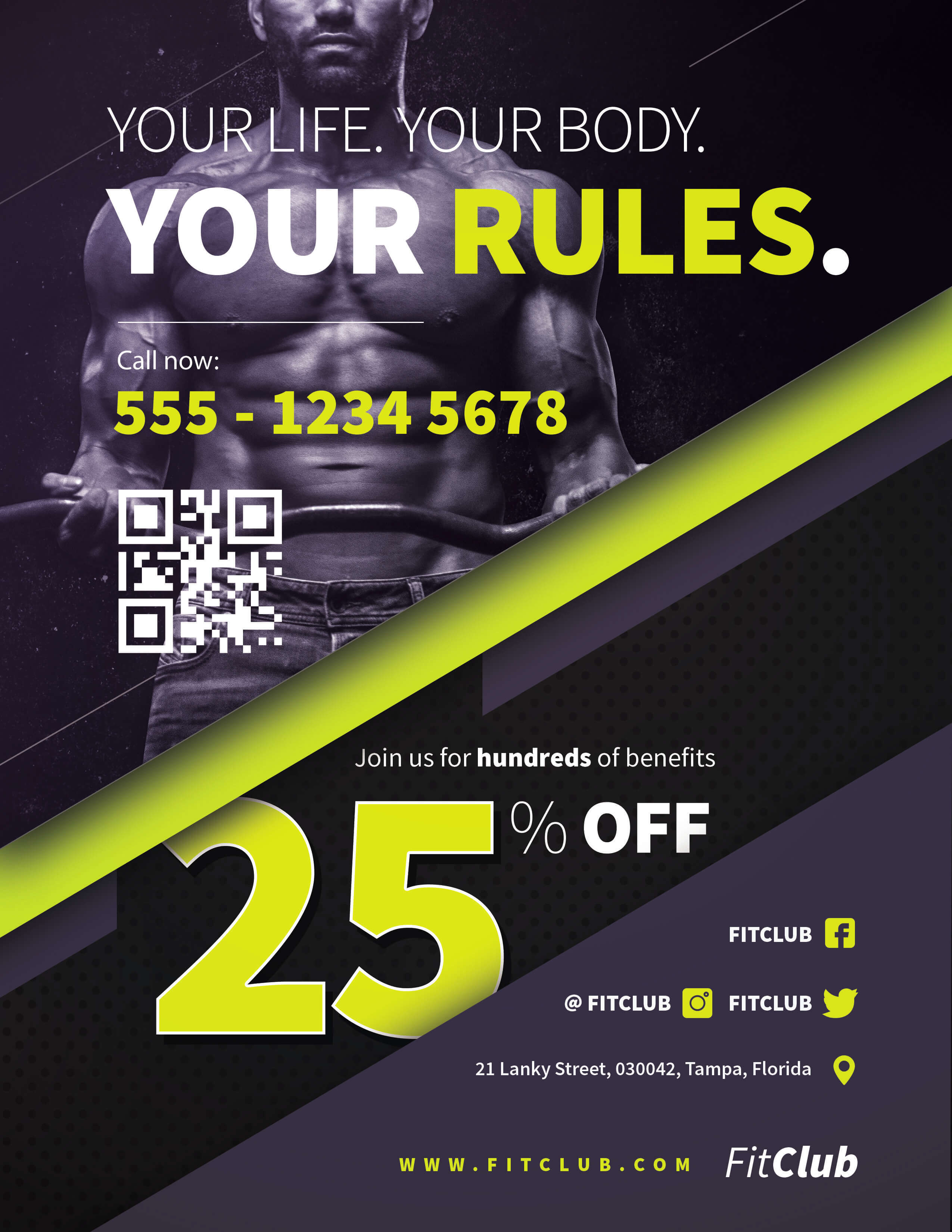 Fitness Flyer PSD Template screenshot 2