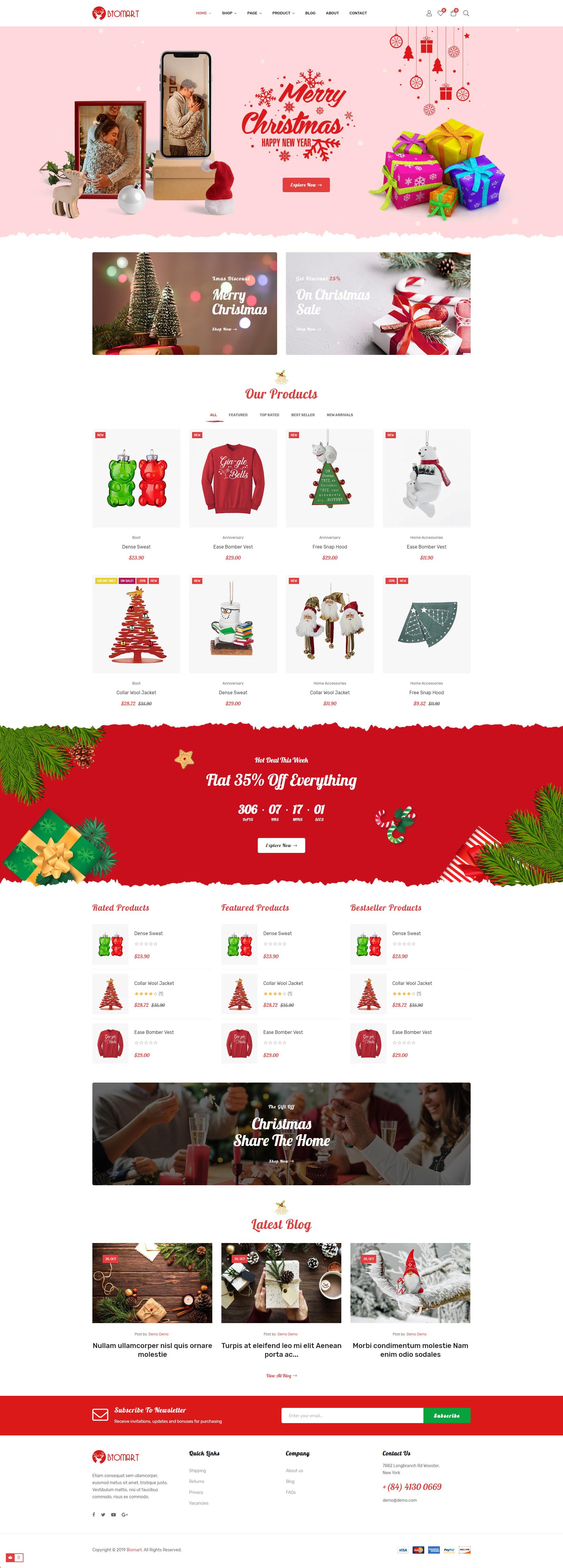 Leo Biomart Gifts Prestashop Theme For Christmas screenshot 1