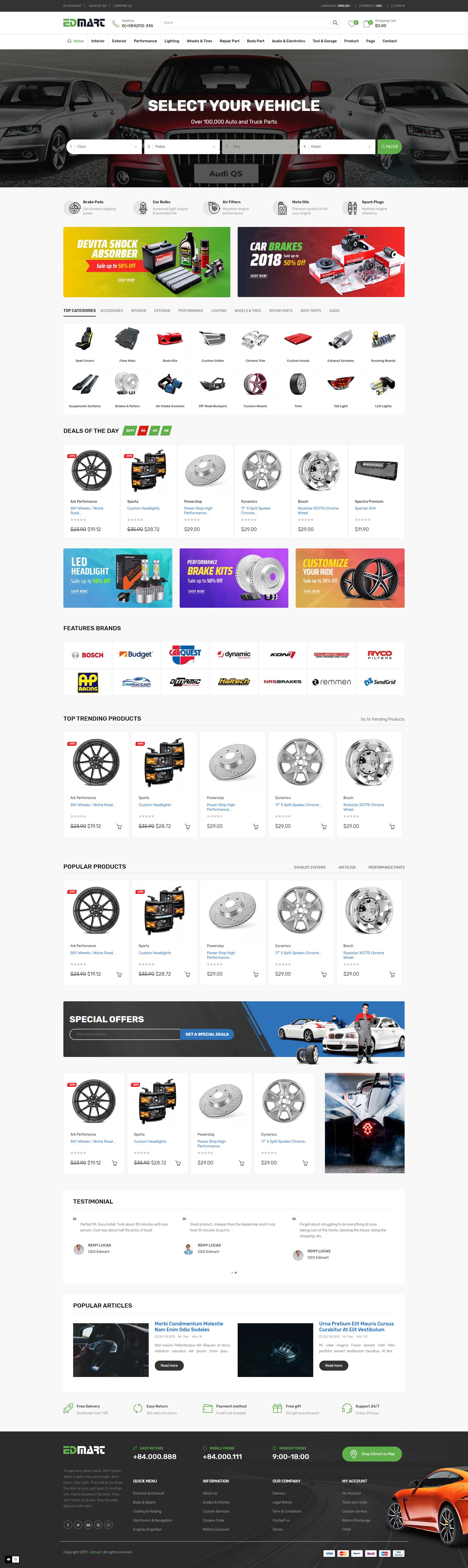 Edmart - Auto Parts & Cars Store Prestashop Theme for Supermarket screenshot 1
