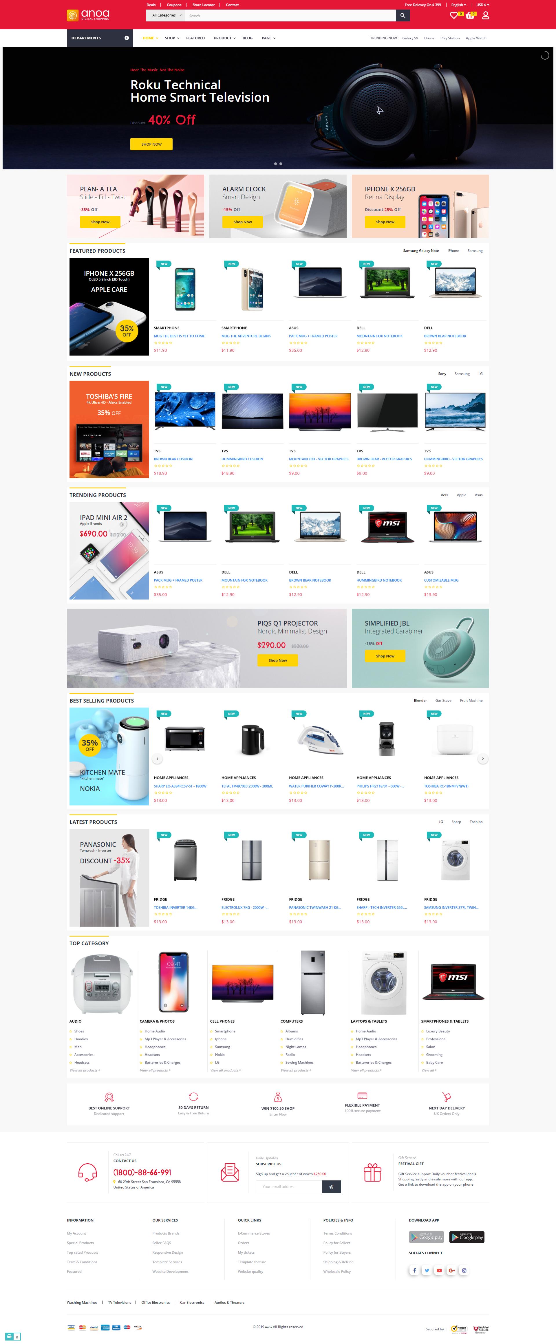Leo Anoa - Supermarket PrestaShop Theme screenshot 1