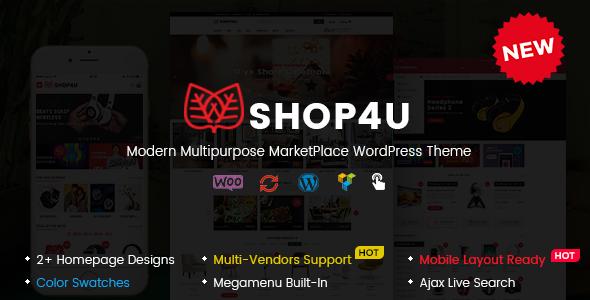 Shop4U - Modern Multi Vendor MarketPlace WordPress Theme