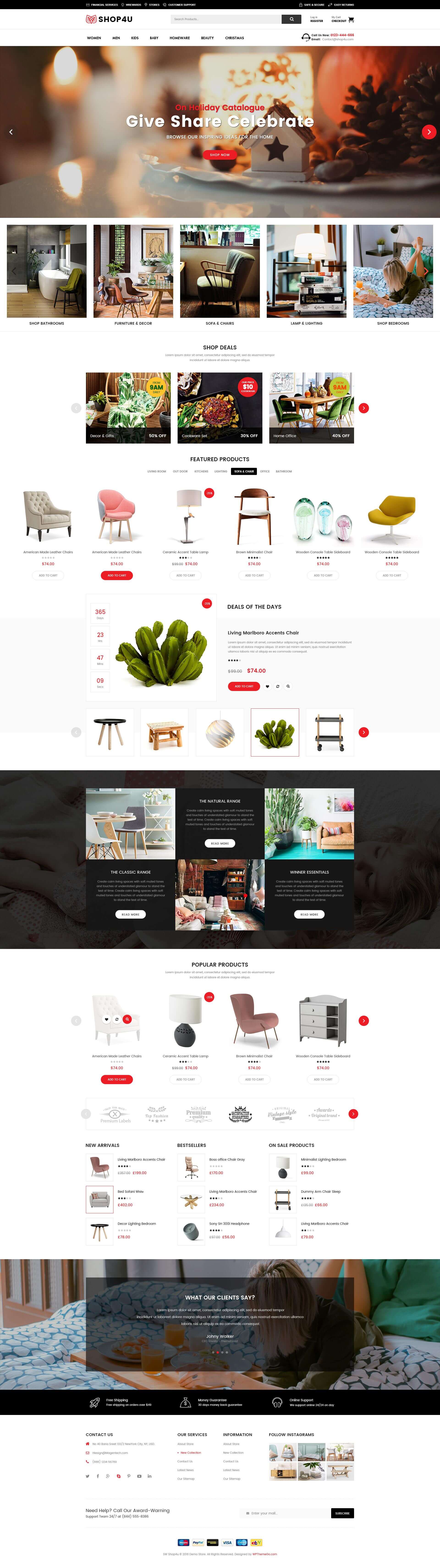 Shop4U - Modern Multi Vendor MarketPlace WordPress Theme screenshot 1