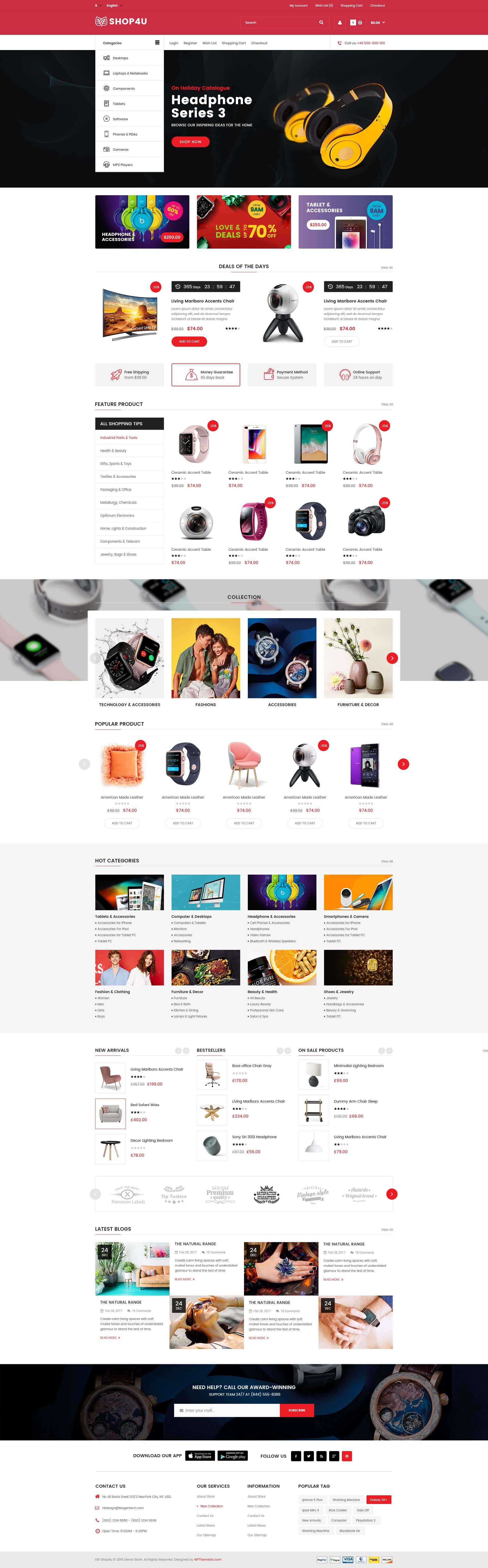 Shop4U - Modern Multi Vendor MarketPlace WordPress Theme screenshot 2